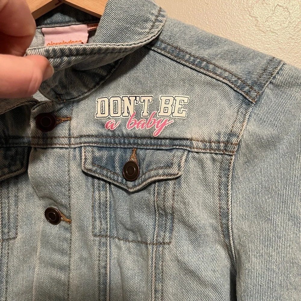 Mini Rugrats Don't Be A Baby Denim Jacket - Light Blue Wash